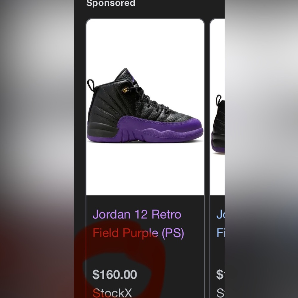 Jordan Retro Sneakers in Black and Purple
